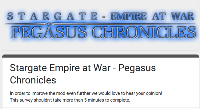 image from Stargate Empire at War - Pegasus Chronicles Survey 2024